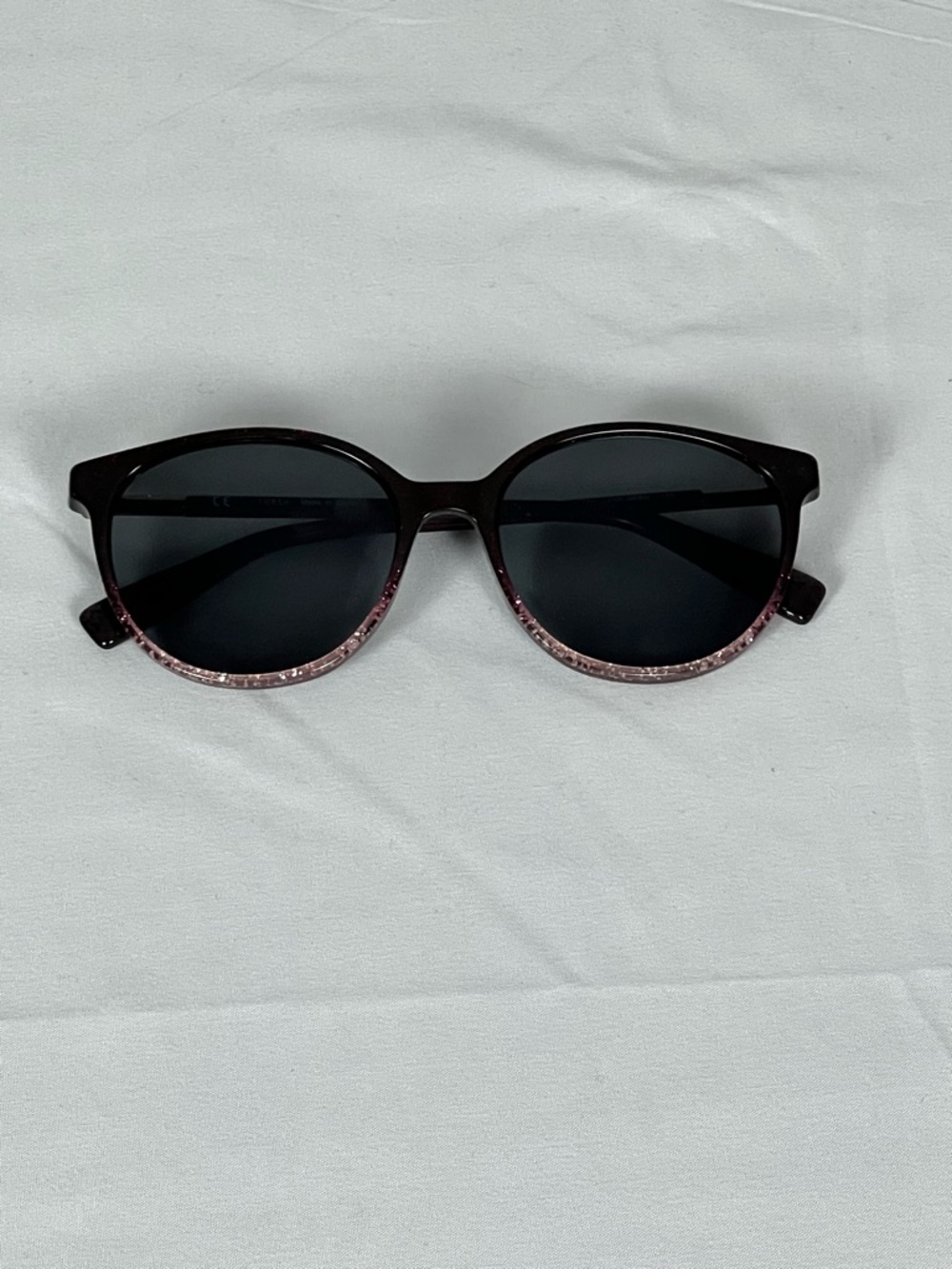 Furla Black Sunglasses Frame with Pink Glitter Trim